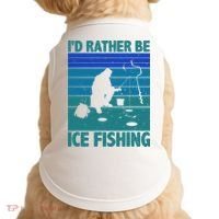 I'd Rather Be Ice Fishing Hobby Retro Gift Doggie Tank thumb 0