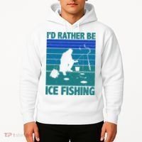 I'd Rather Be Ice Fishing Hobby Retro Gift Hoodie thumb 2