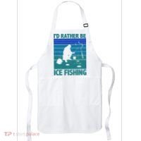 I'd Rather Be Ice Fishing Hobby Retro Gift Apron thumb 0