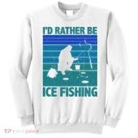 I'd Rather Be Ice Fishing Hobby Retro Gift Sweatshirt thumb 0