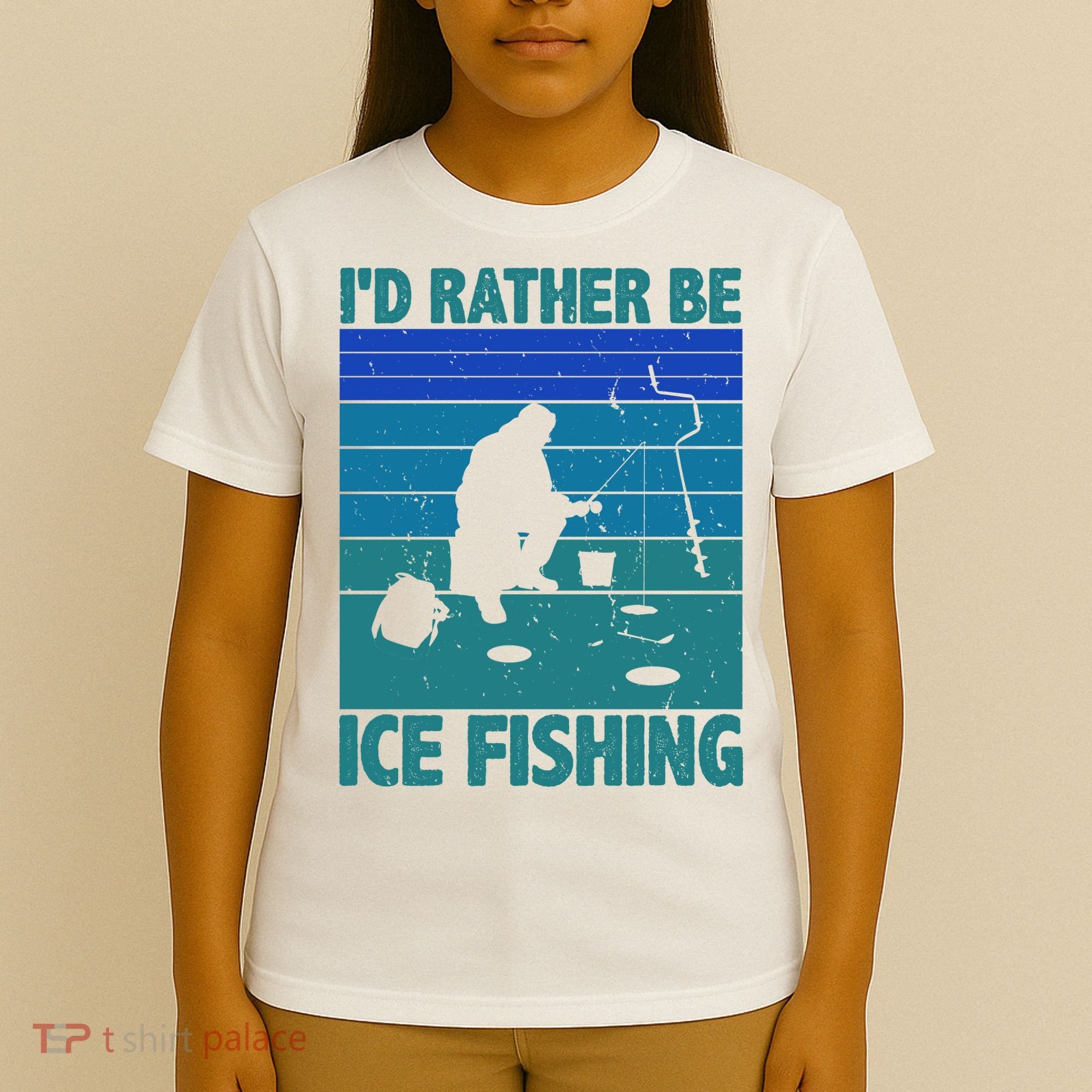I'd Rather Be Ice Fishing Hobby Retro Gift T-Shirt