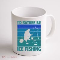 I'd Rather Be Ice Fishing Hobby Retro Gift Coffee Mug thumb 1