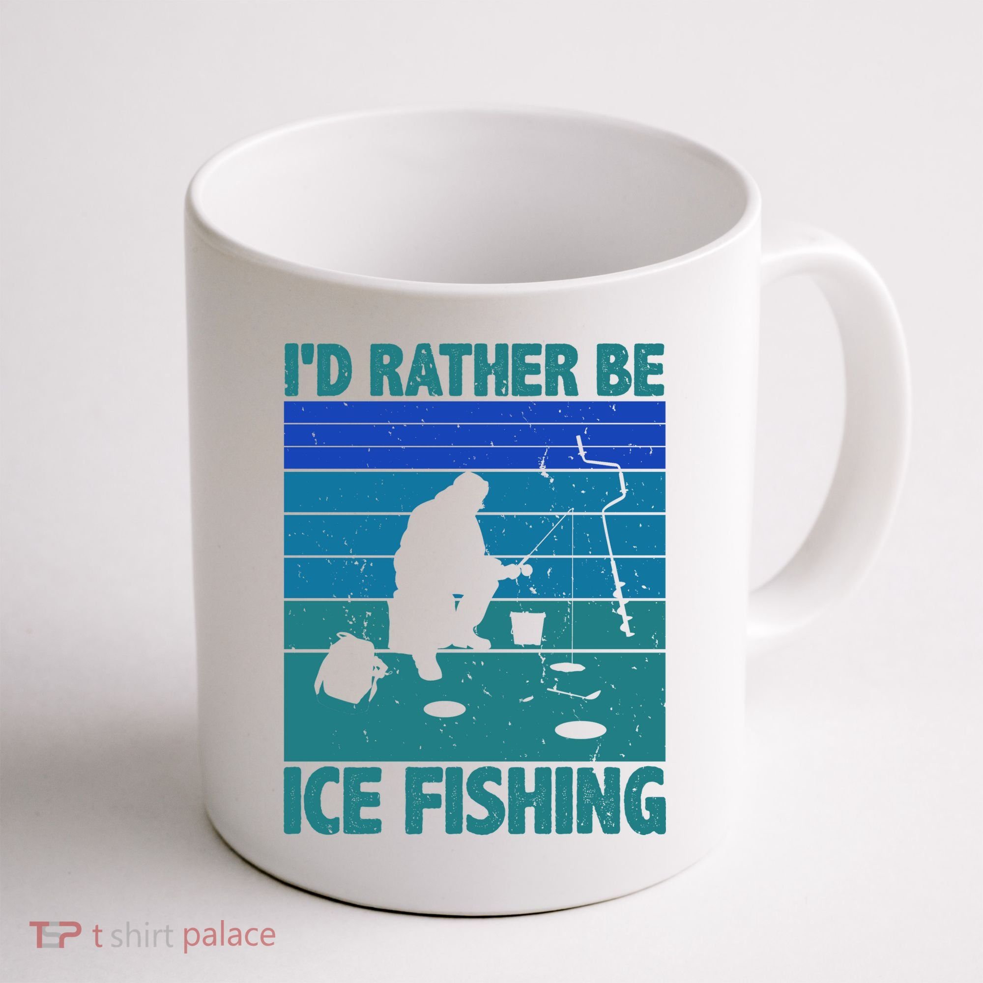 I'd Rather Be Ice Fishing Hobby Retro Gift Coffee Mug