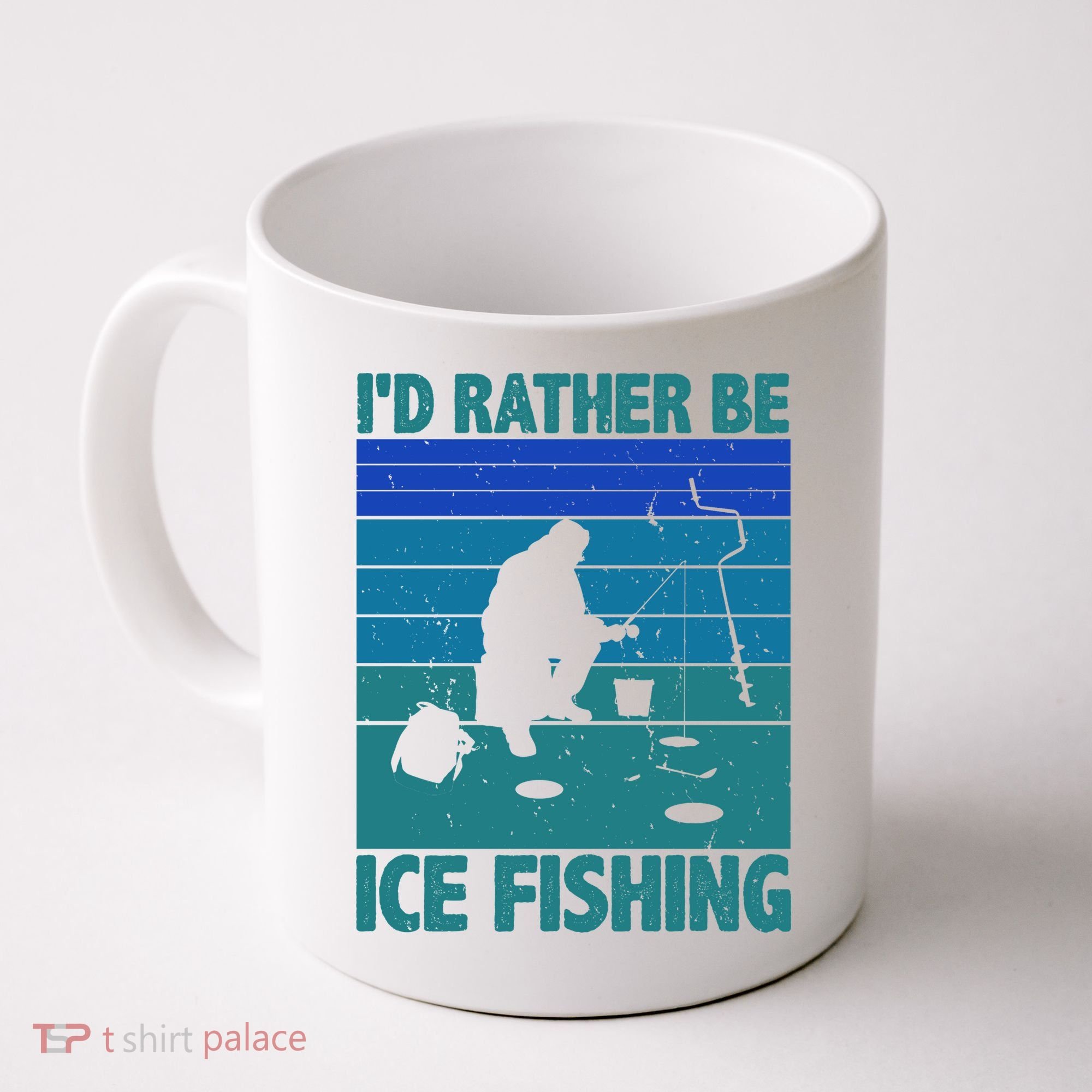 I'd Rather Be Ice Fishing Hobby Retro Gift Coffee Mug