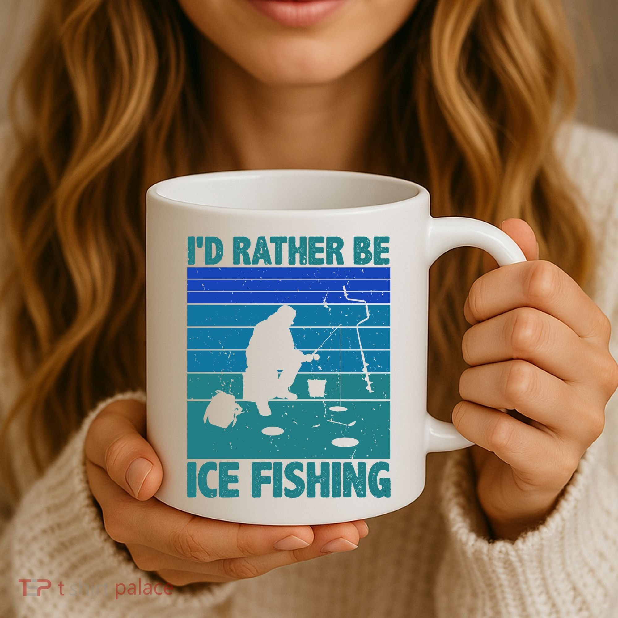 I'd Rather Be Ice Fishing Hobby Retro Gift Coffee Mug