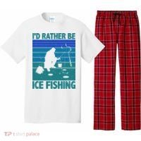 I'd Rather Be Ice Fishing Hobby Retro Gift Pajama Set thumb 0