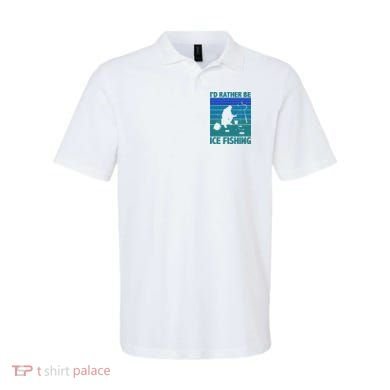I'd Rather Be Ice Fishing Hobby Retro Gift Polo