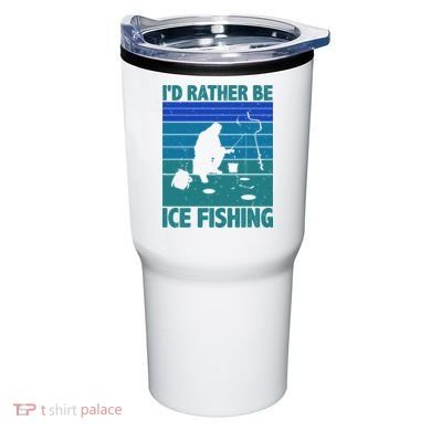 I'd Rather Be Ice Fishing Hobby Retro Gift Tumbler