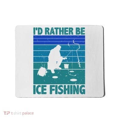 I'd Rather Be Ice Fishing Hobby Retro Gift Mousepad