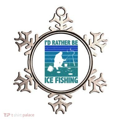 I'd Rather Be Ice Fishing Hobby Retro Gift Ornament