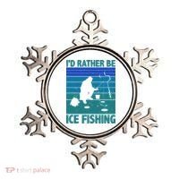 I'd Rather Be Ice Fishing Hobby Retro Gift Ornament thumb 0