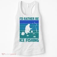 I'd Rather Be Ice Fishing Hobby Retro Gift Women's Tank Top thumb 0