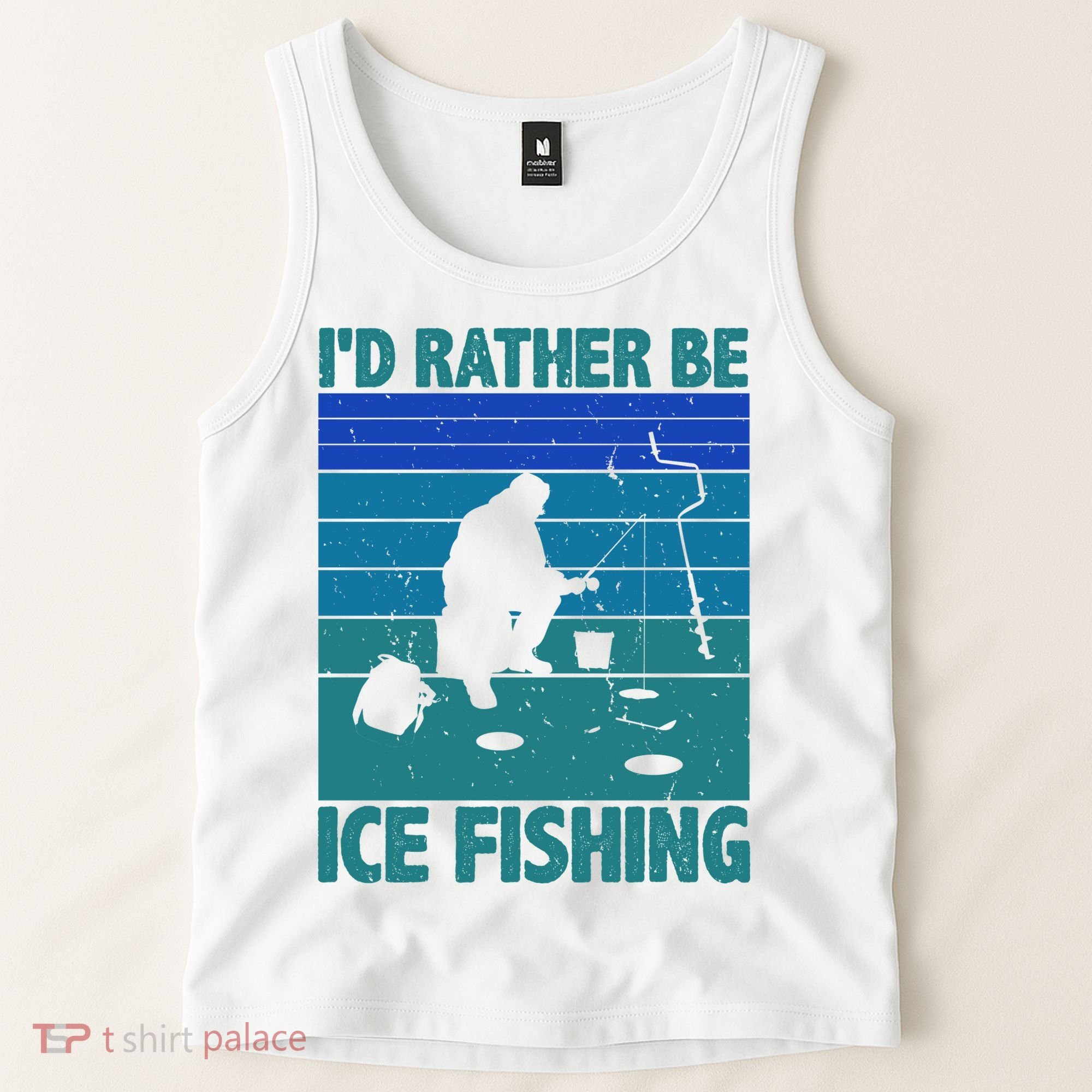 I'd Rather Be Ice Fishing Hobby Retro Gift Tank Top