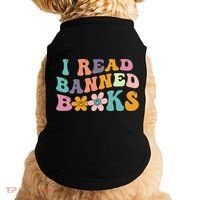 I Read Banned Books Retro Wavy Doggie Tank thumb 0
