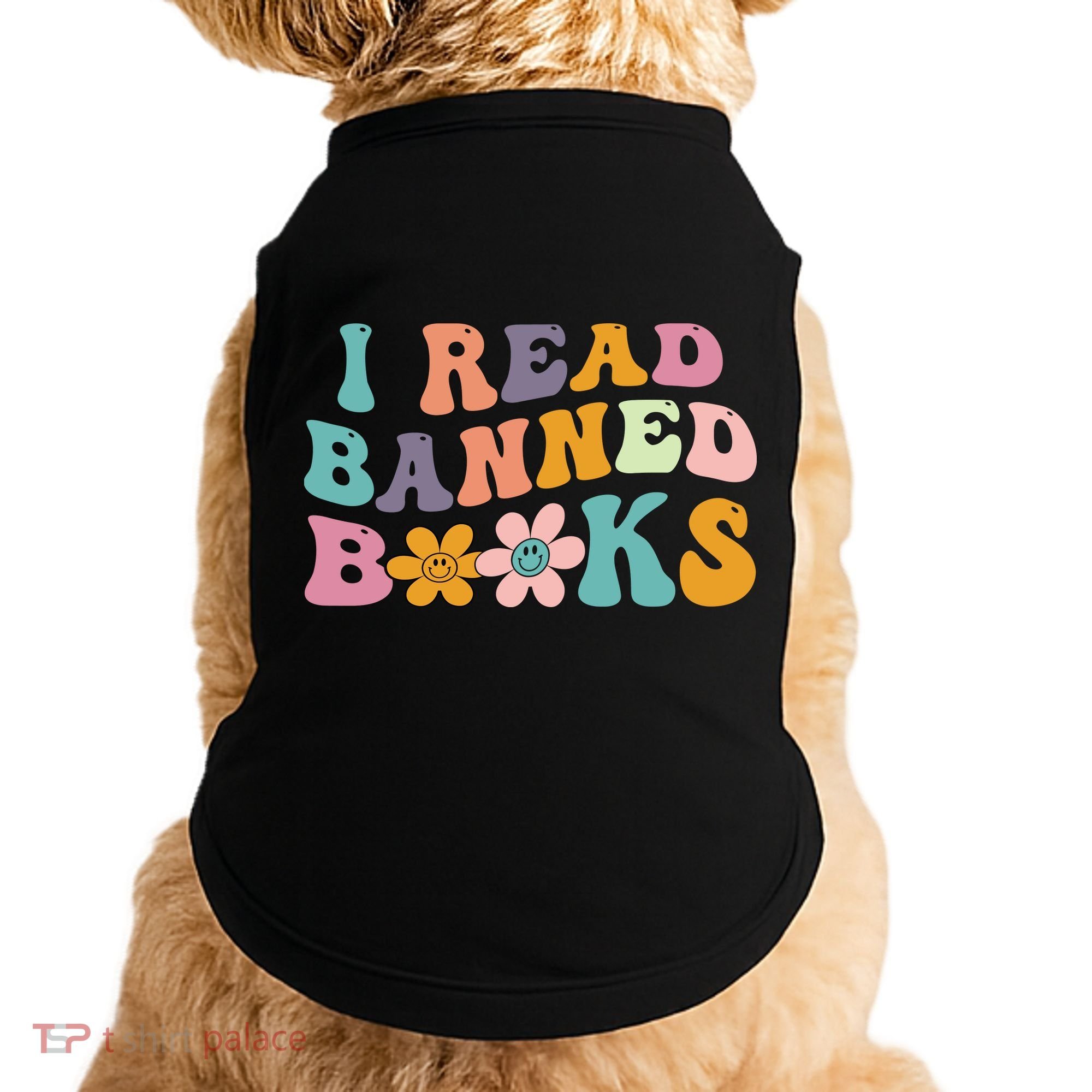 I Read Banned Books Retro Wavy Doggie Tank