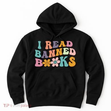 I Read Banned Books Retro Wavy Hoodie