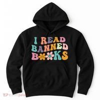 I Read Banned Books Retro Wavy Hoodie thumb 0