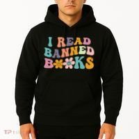 I Read Banned Books Retro Wavy Hoodie thumb 2