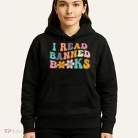 I Read Banned Books Retro Wavy Hoodie thumb 5