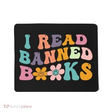 I Read Banned Books Retro Wavy Mousepad