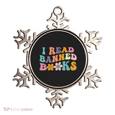I Read Banned Books Retro Wavy Ornament