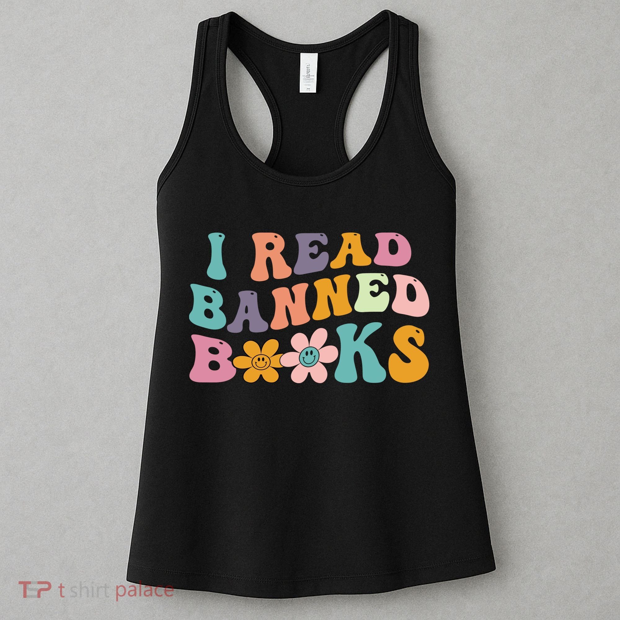 I Read Banned Books Retro Wavy Women's Tank Top