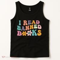 I Read Banned Books Retro Wavy Tank Top thumb 2