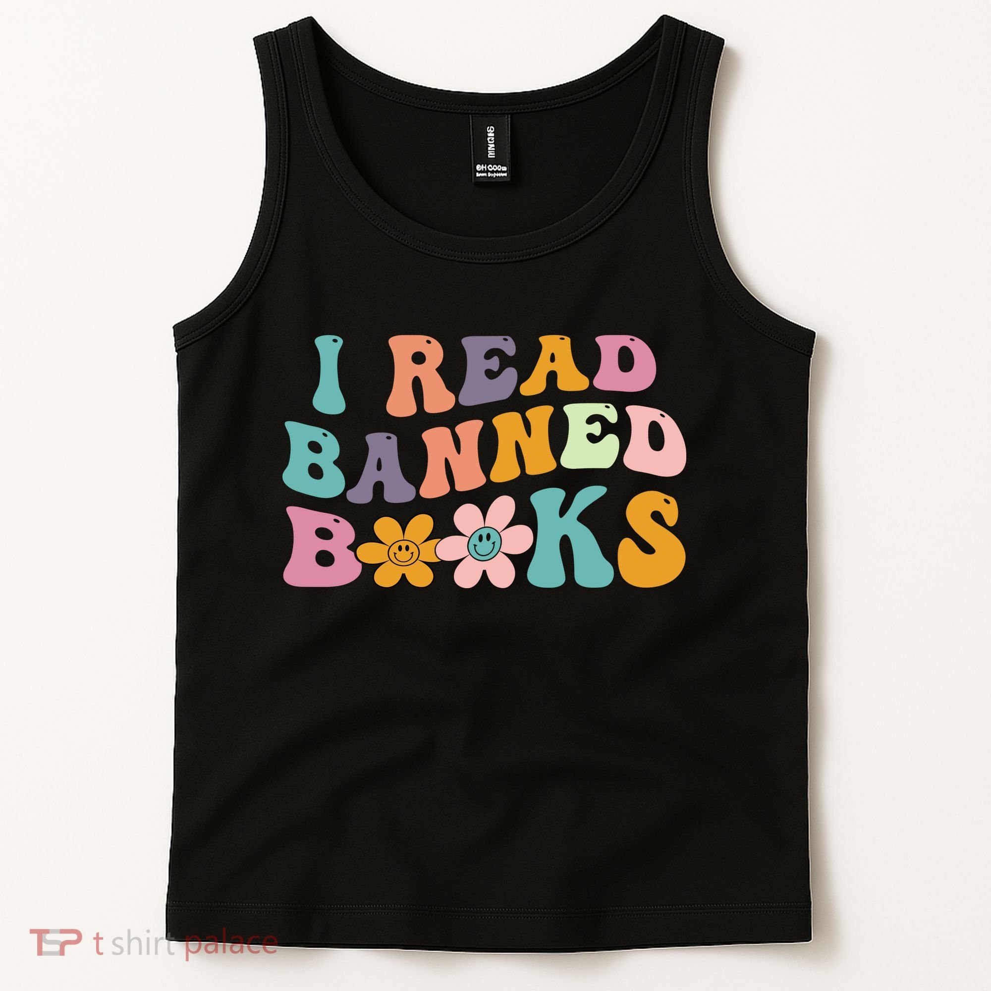 I Read Banned Books Retro Wavy Tank Top