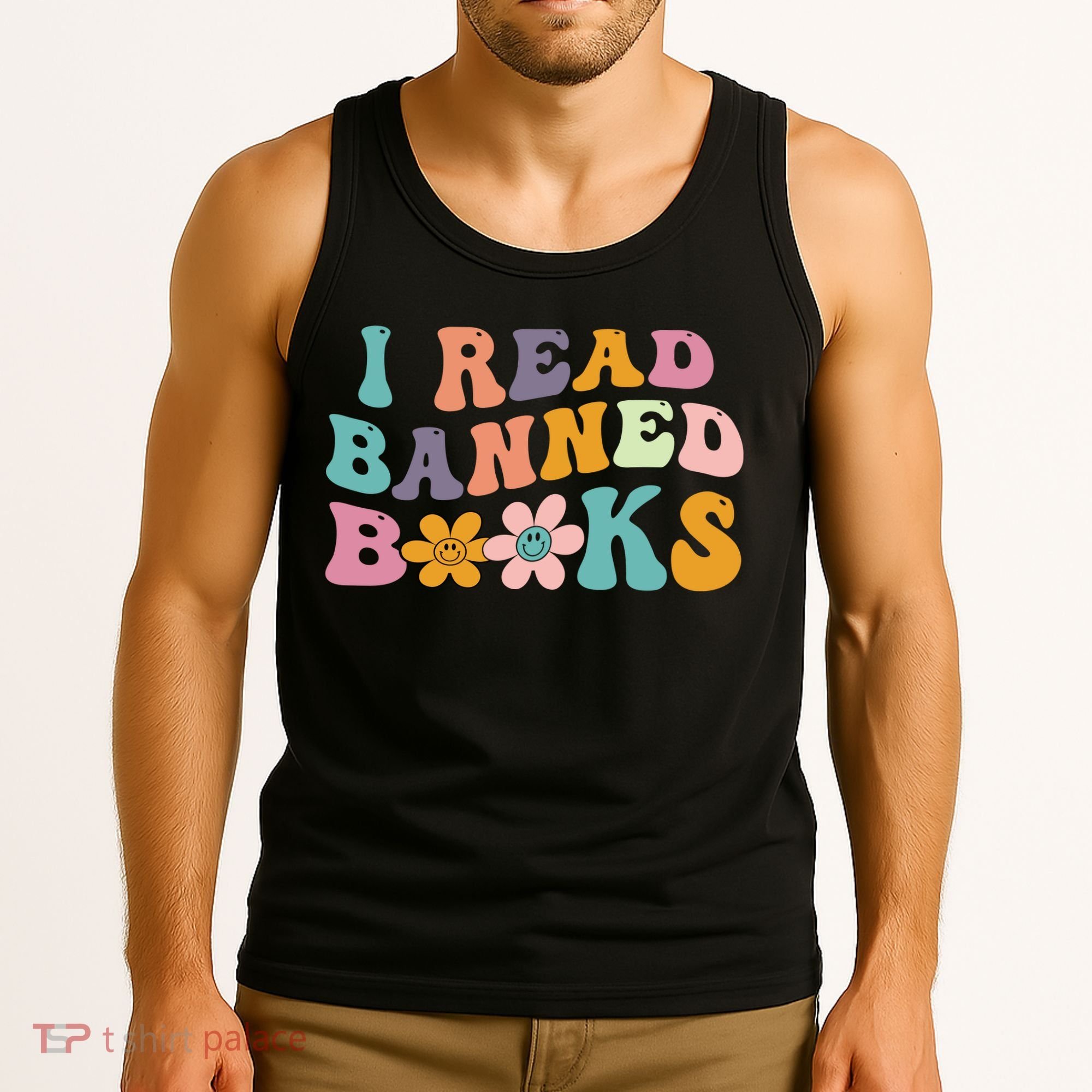 I Read Banned Books Retro Wavy Tank Top