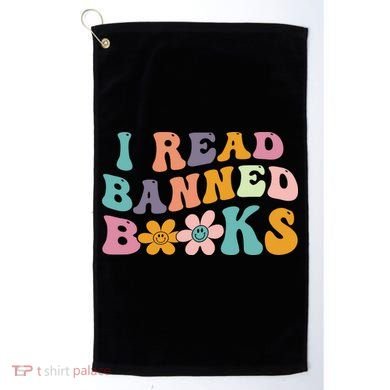 I Read Banned Books Retro Wavy Golf Towel