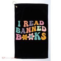 I Read Banned Books Retro Wavy Golf Towel thumb 0