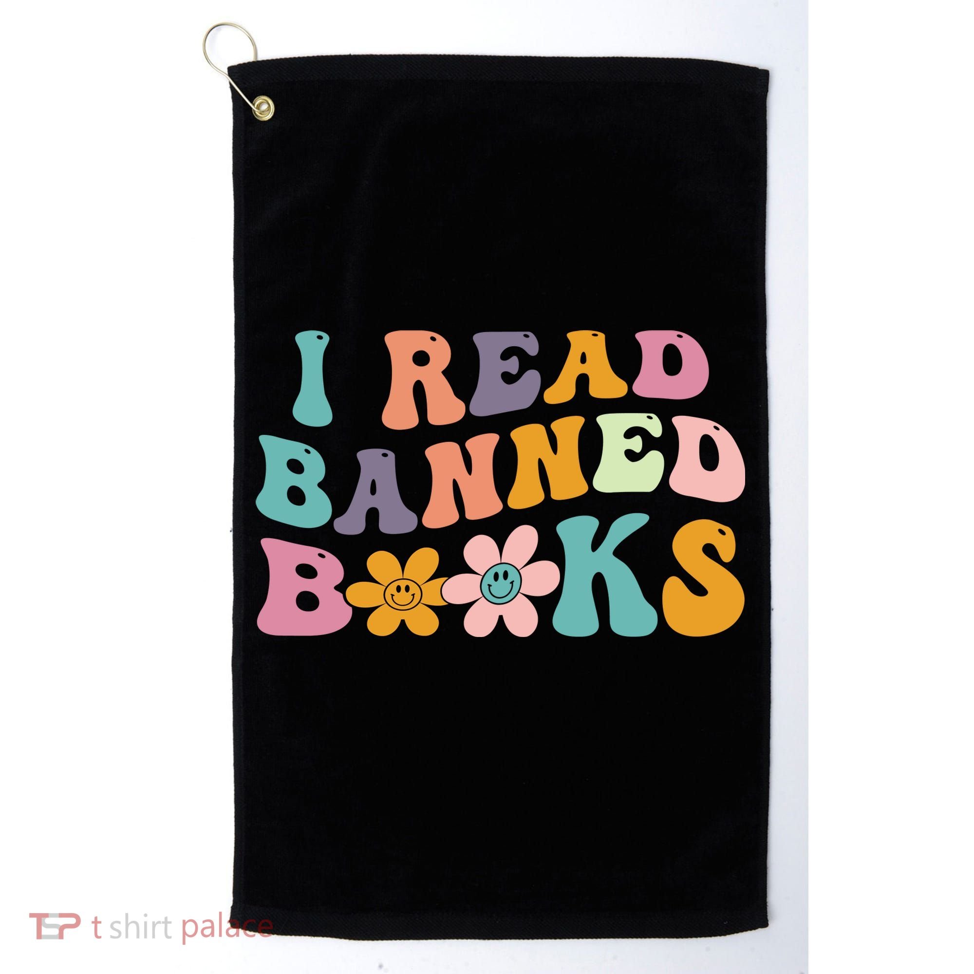I Read Banned Books Retro Wavy Golf Towel