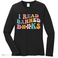 I Read Banned Books Retro Wavy Women's Long Sleeve Shirt thumb 0
