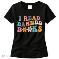 I Read Banned Books Retro Wavy Women's T-Shirt thumb 0