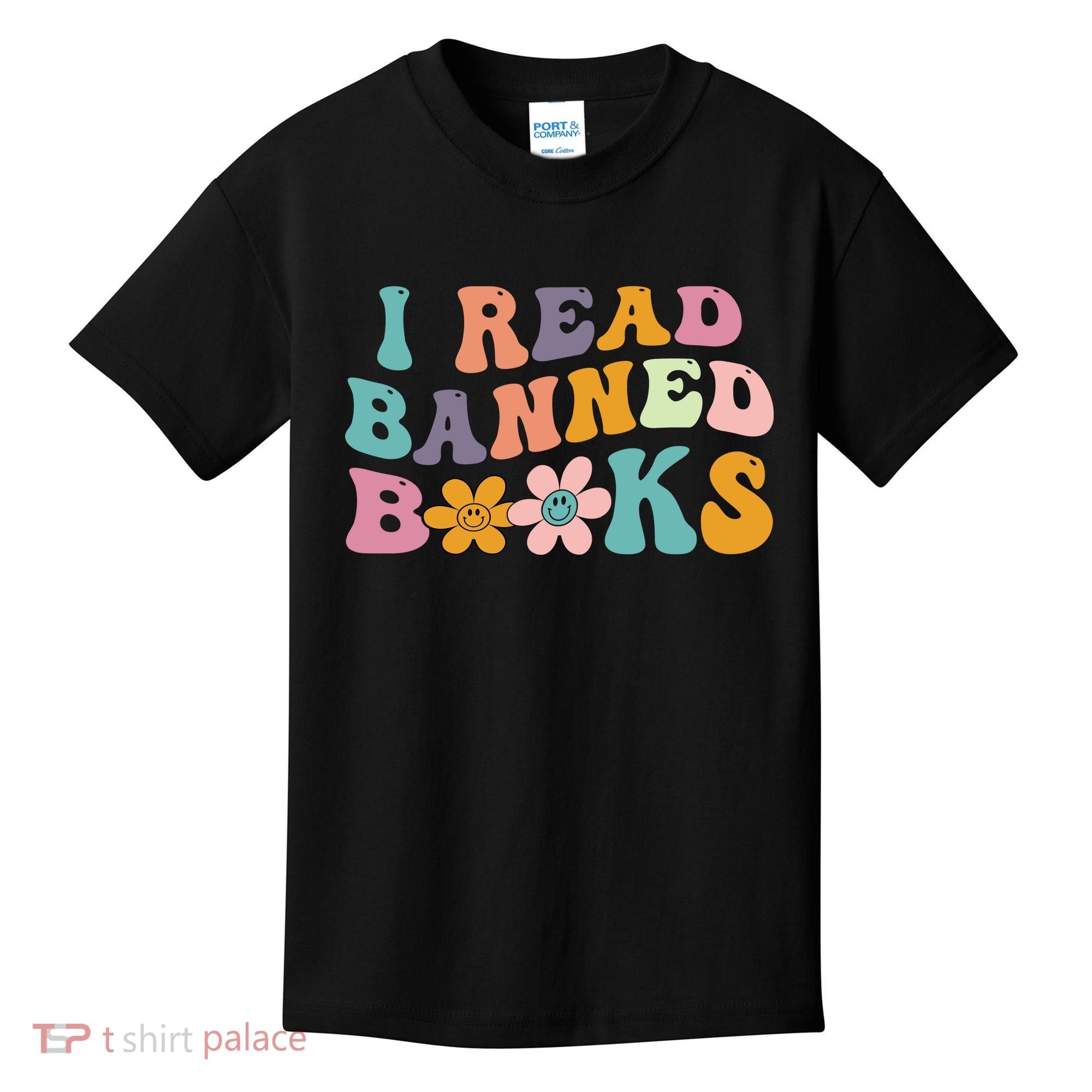 I Read Banned Books Retro Wavy Kids T-Shirt
