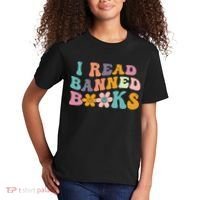 I Read Banned Books Retro Wavy Kids T-Shirt thumb 2