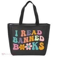 I Read Banned Books Retro Wavy Tote Bag thumb 0