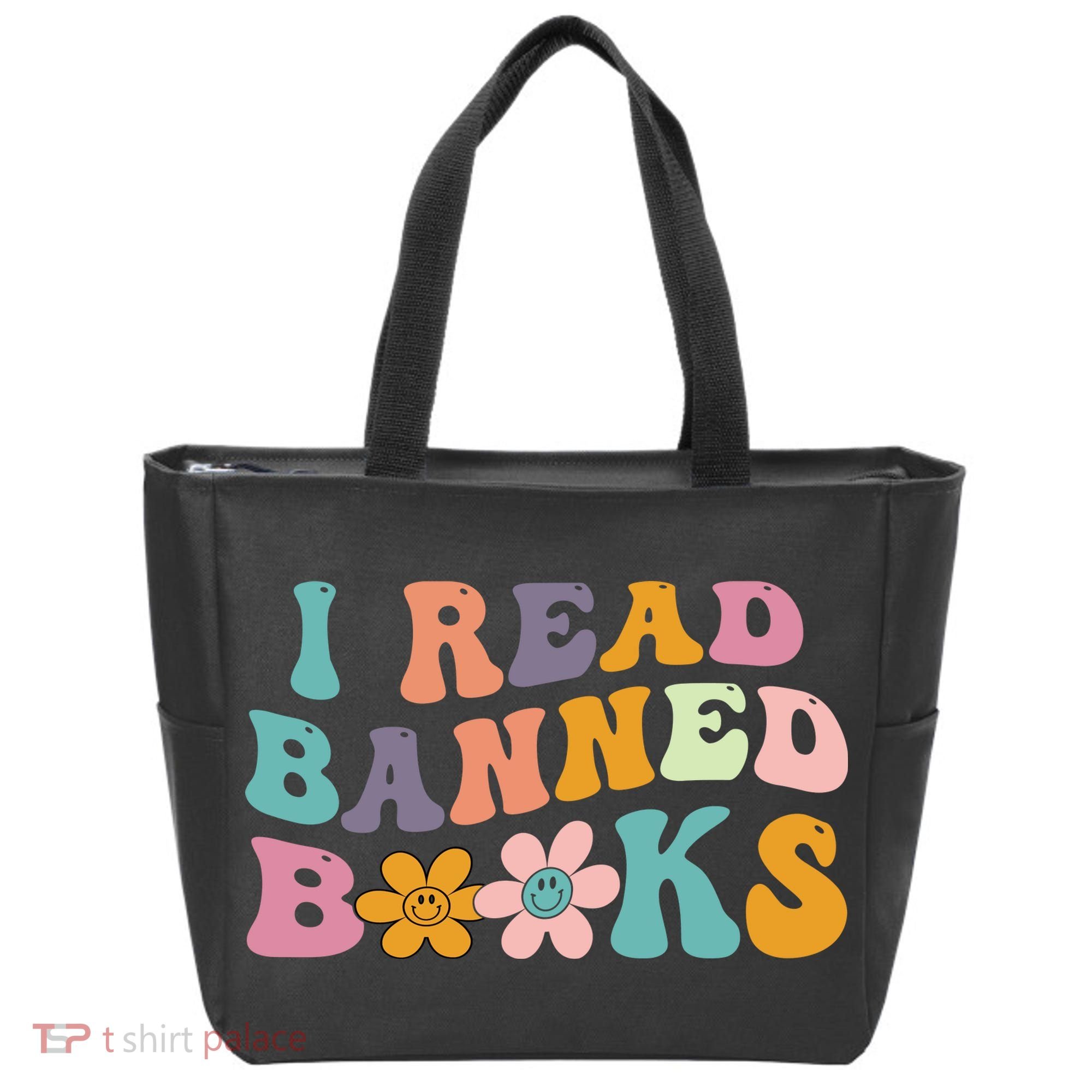 I Read Banned Books Retro Wavy Tote Bag