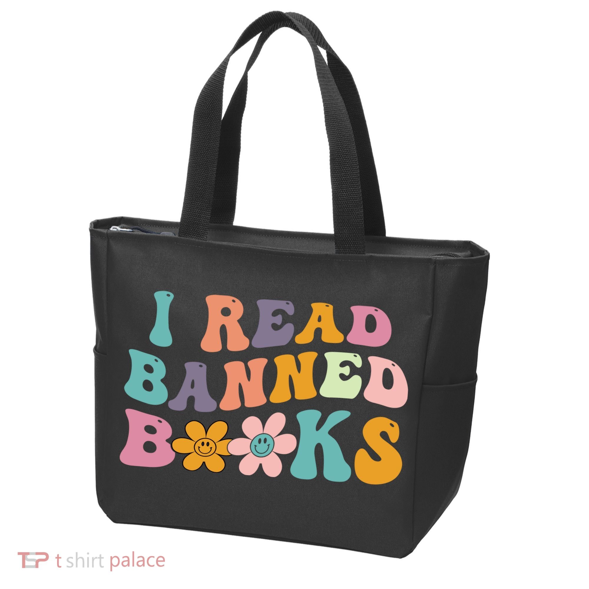 I Read Banned Books Retro Wavy Tote Bag