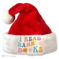 I Read Banned Books Retro Wavy Santa Hat thumb 0