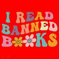 I Read Banned Books Retro Wavy Santa Hat thumb 1