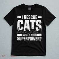 I Rescue Cats What´s Your Superpower USA Flag Rescue Cat T-Shirt thumb 5
