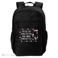 I Rescue Cats From Shelters And Wine From Bottles Wine Backpack thumb 0