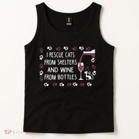 I Rescue Cats From Shelters And Wine From Bottles Wine Tank Top thumb 2