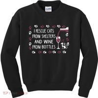 I Rescue Cats From Shelters And Wine From Bottles Wine Kids Sweatshirt thumb 0