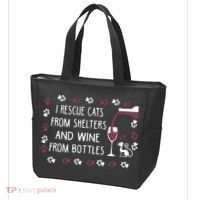 I Rescue Cats From Shelters And Wine From Bottles Wine Tote Bag thumb 3