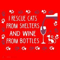 I Rescue Cats From Shelters And Wine From Bottles Wine Santa Hat thumb 1