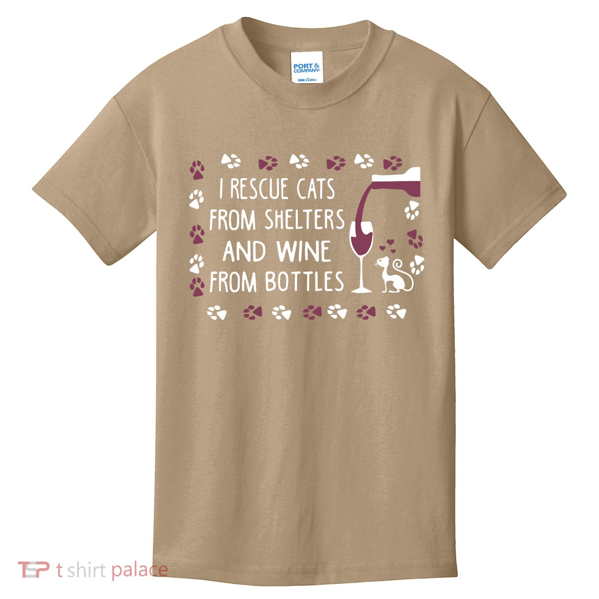 I Rescue Cats From Shelters And Wine From Bottles Wine Kids T-Shirt