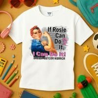 Breast Cancer, If Rosie Can Do It Breast Cancer Warrior Kids T-Shirt thumb 3