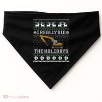 I Really Dig The Holidays Excavator Christmas Ugly Sweater Gift USA-Made Doggie Bandana thumb 0